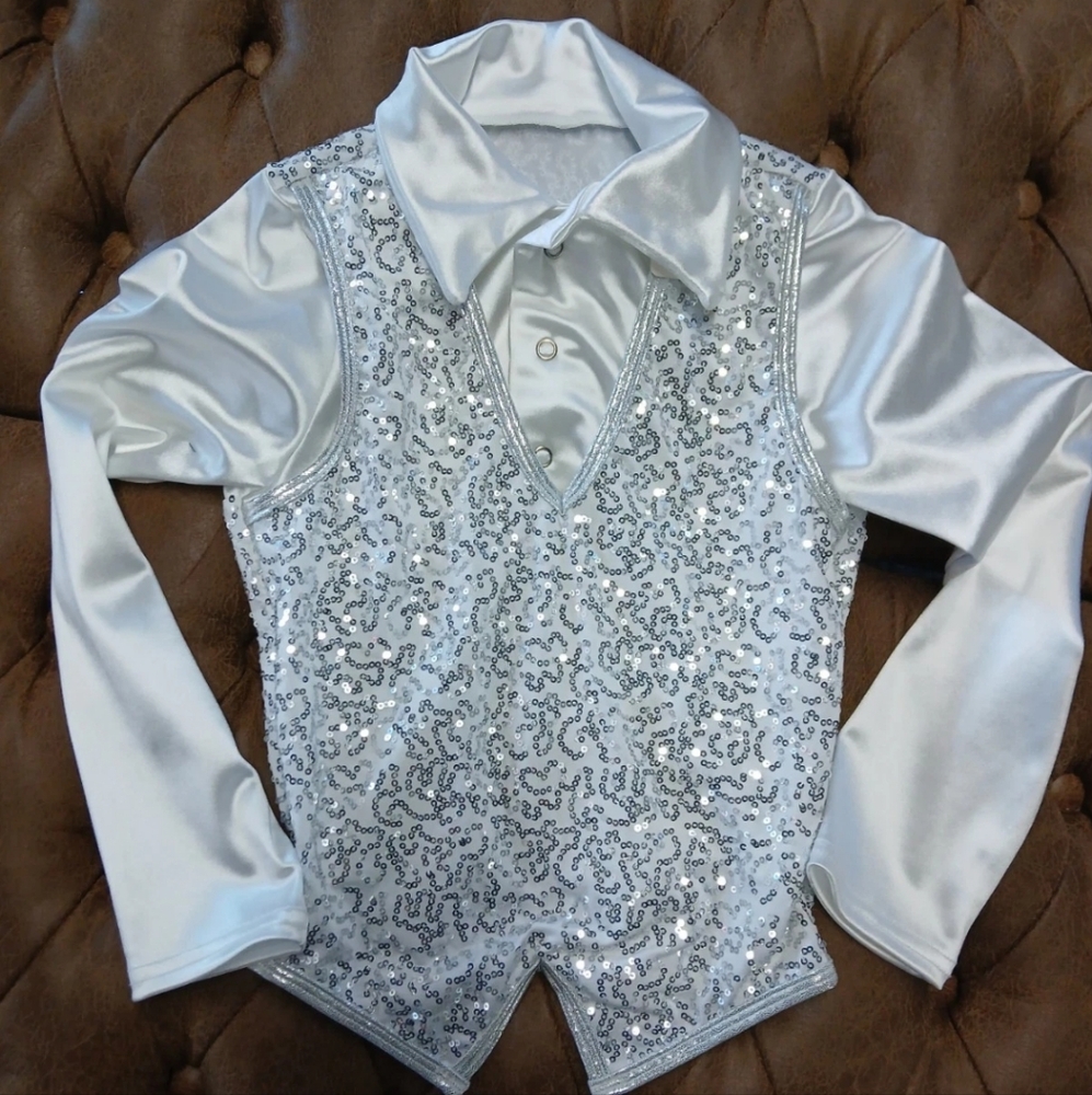 Sequin Vest Long Sleeve Top